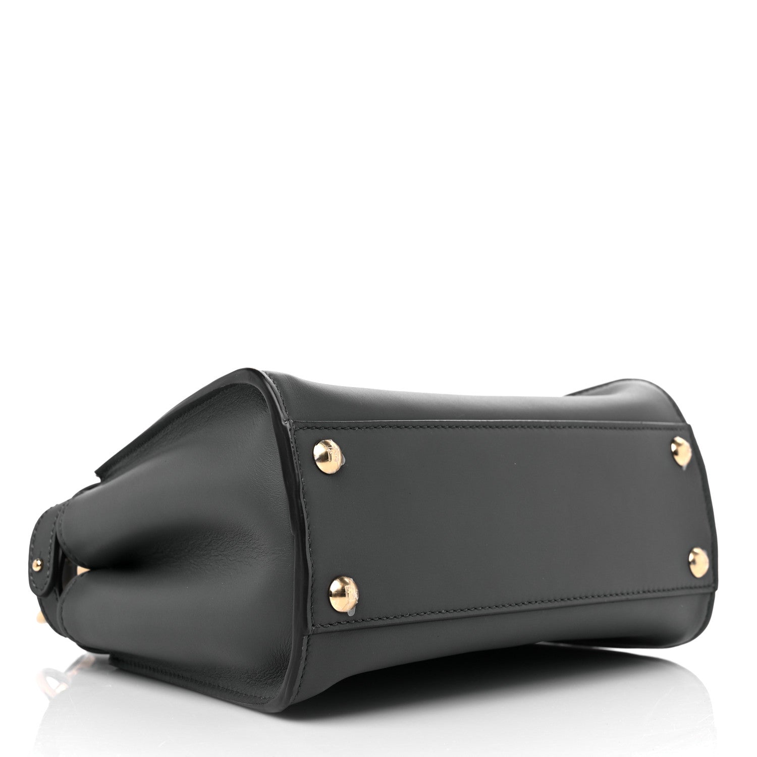 Fendi Vitello Seta Chenille FF Mini Peekaboo Iconic Satchel Anthracite Asfalto 4 of 9