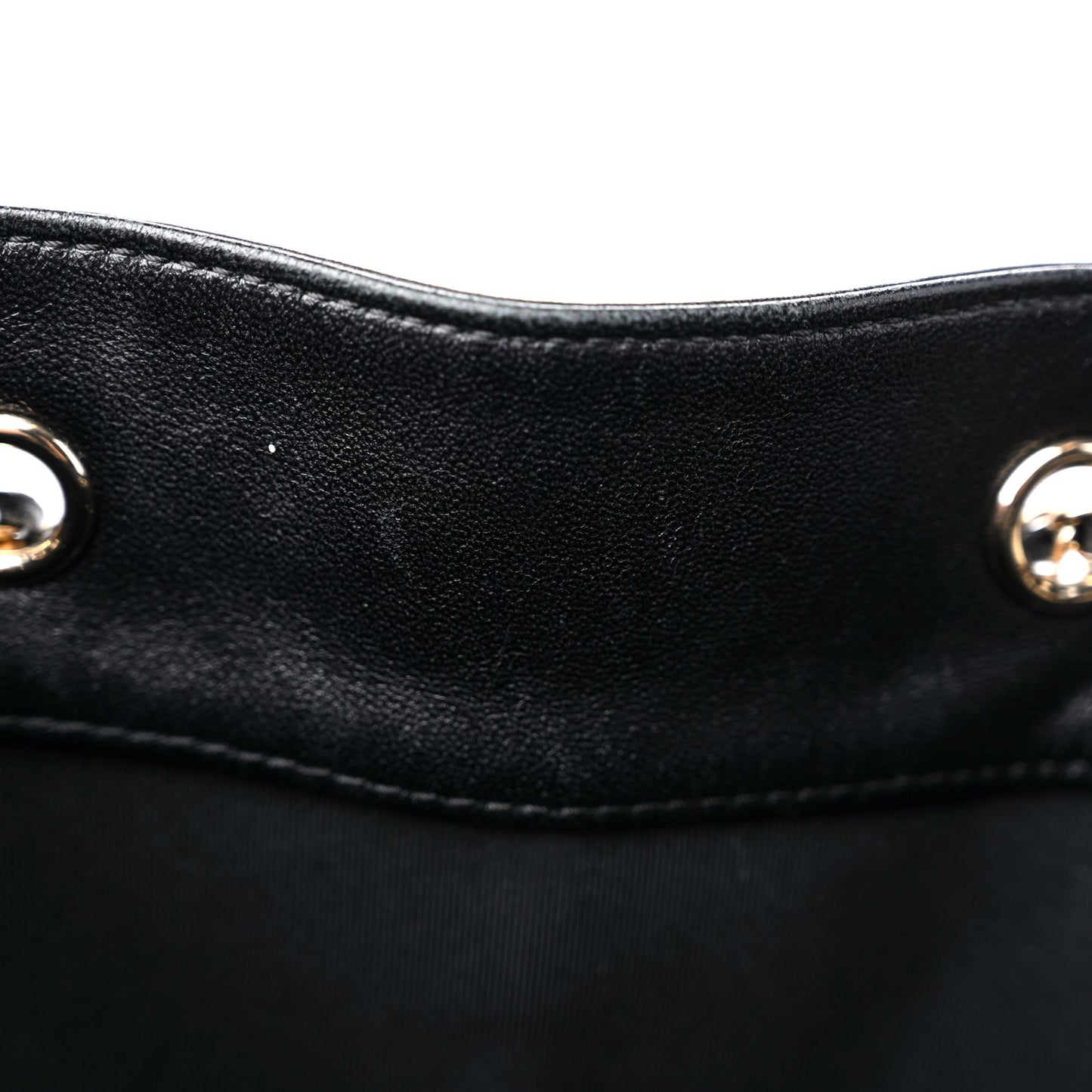 Lambskin Chevron Drawstring Bag Black