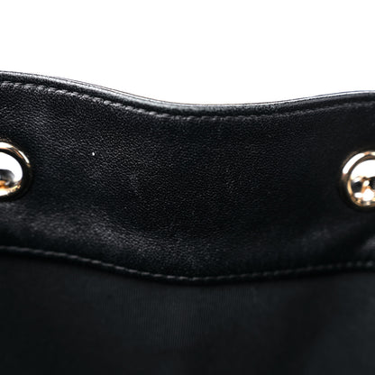 Chanel Lambskin Chevron Drawstring Bag Black 11 of 13