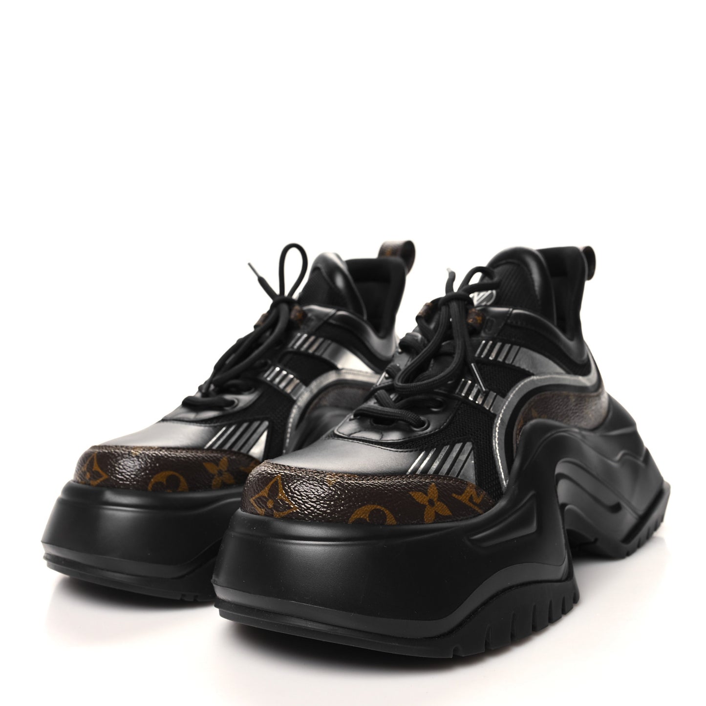 Calfskin Monogram LV Archlight 2.0 Platform Sneakers 39 Black