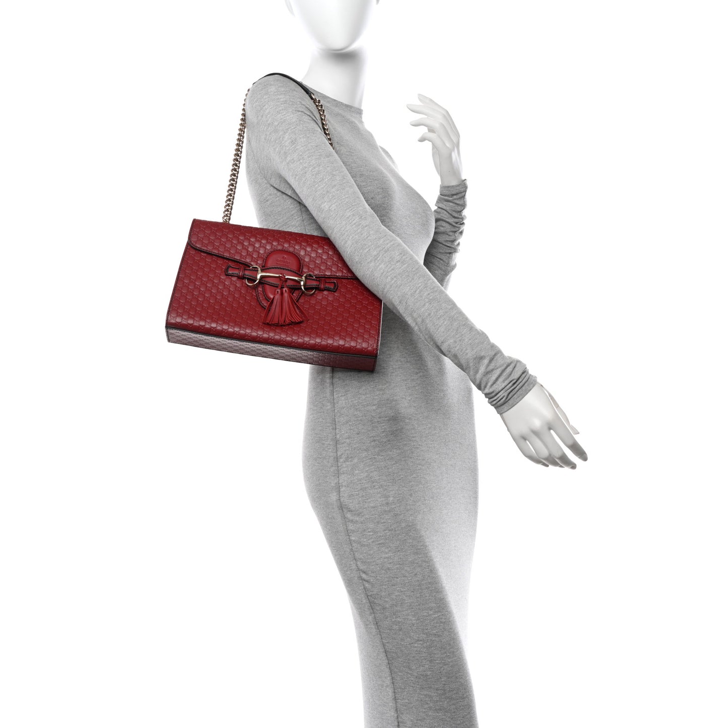 Microguccissima Medium Emily Chain Shoulder Bag Red