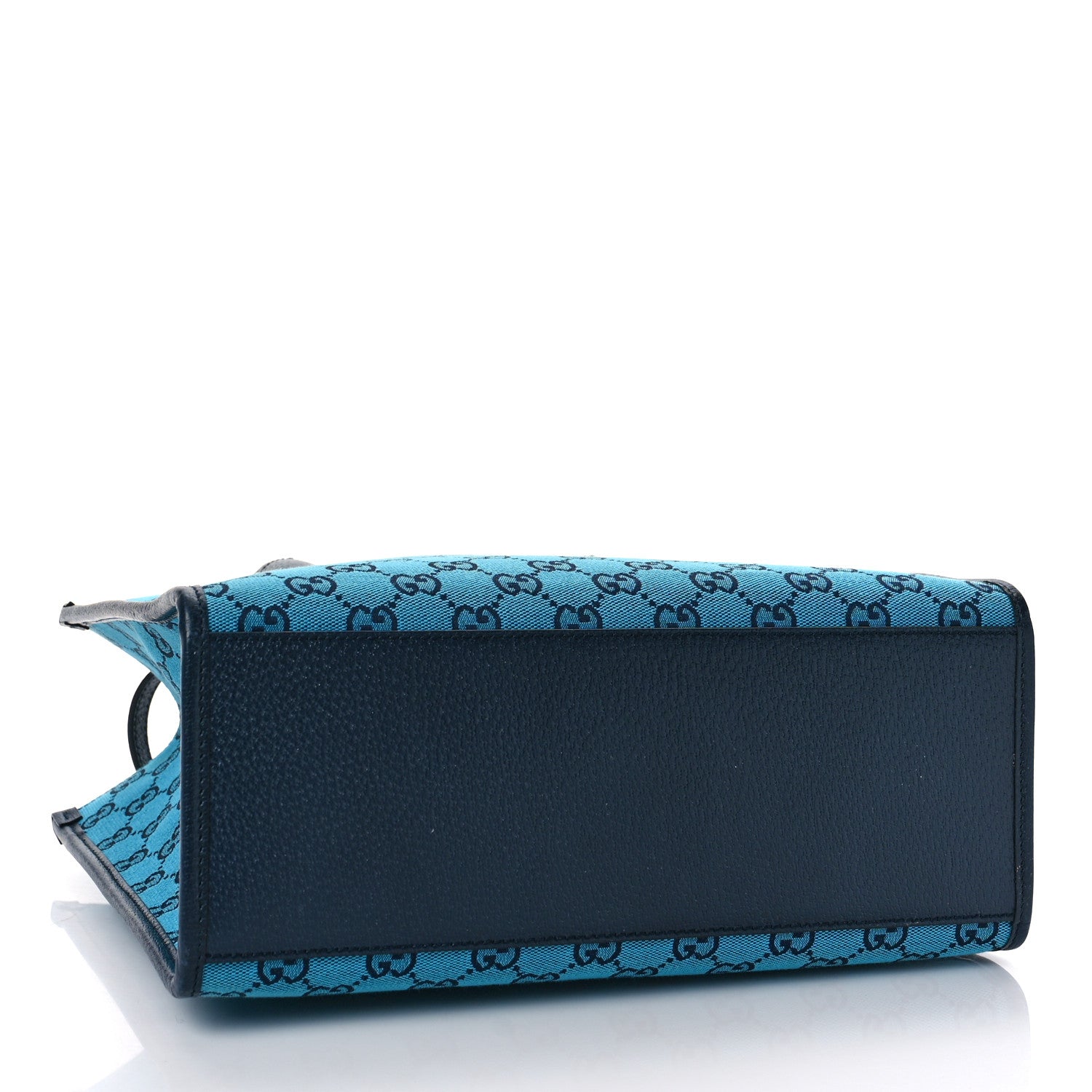 Gucci Monogram Multicolor Textured Dollar Calfskin Small Retro Interlocking G Tote Bag Light Blue 4 of 9