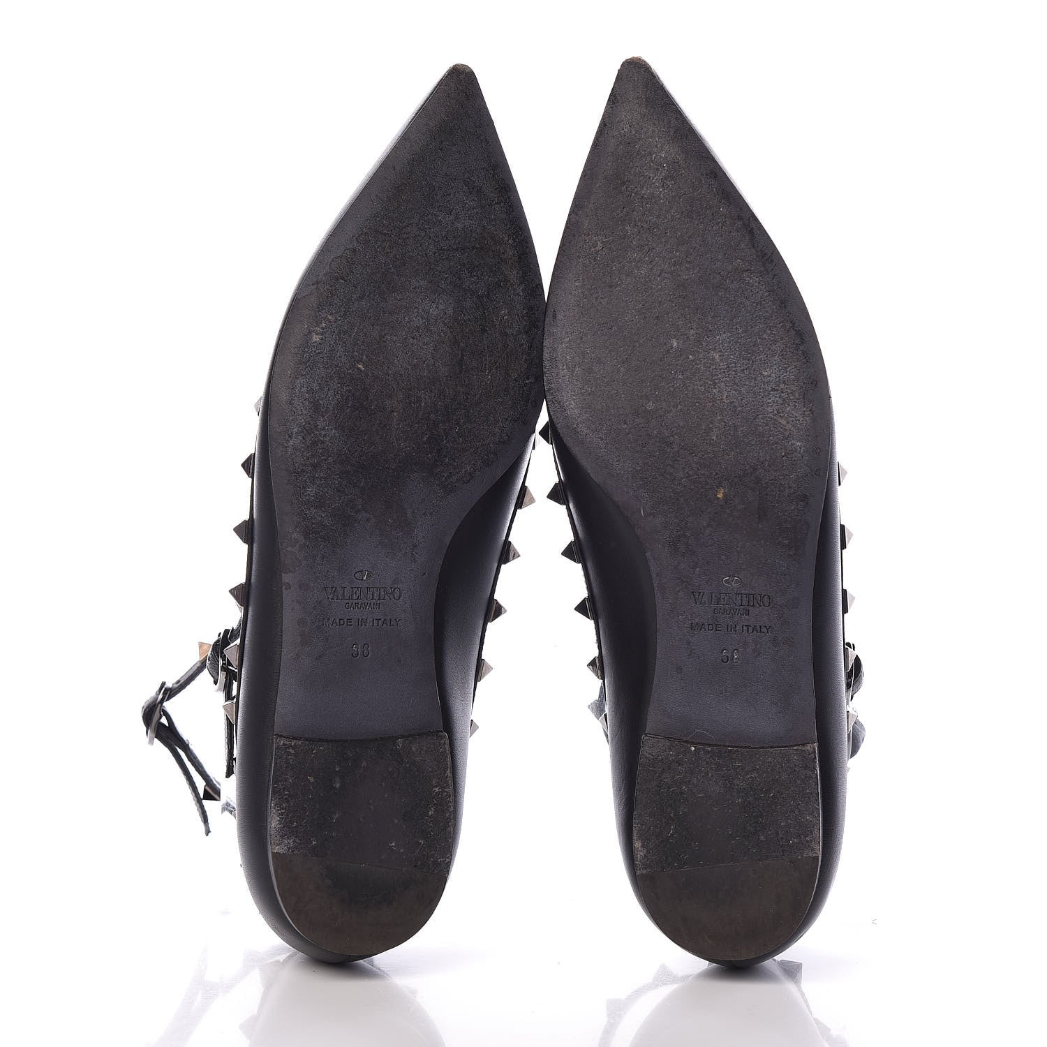 Valentino Garavani Nappa Rockstud Cage Ballerina Flats 38 Black 7 of 7