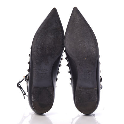 Valentino Garavani Nappa Rockstud Cage Ballerina Flats 38 Black 7 of 7