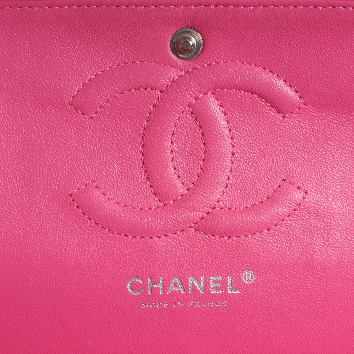 Patent Quilted Medium Double Flap Pink