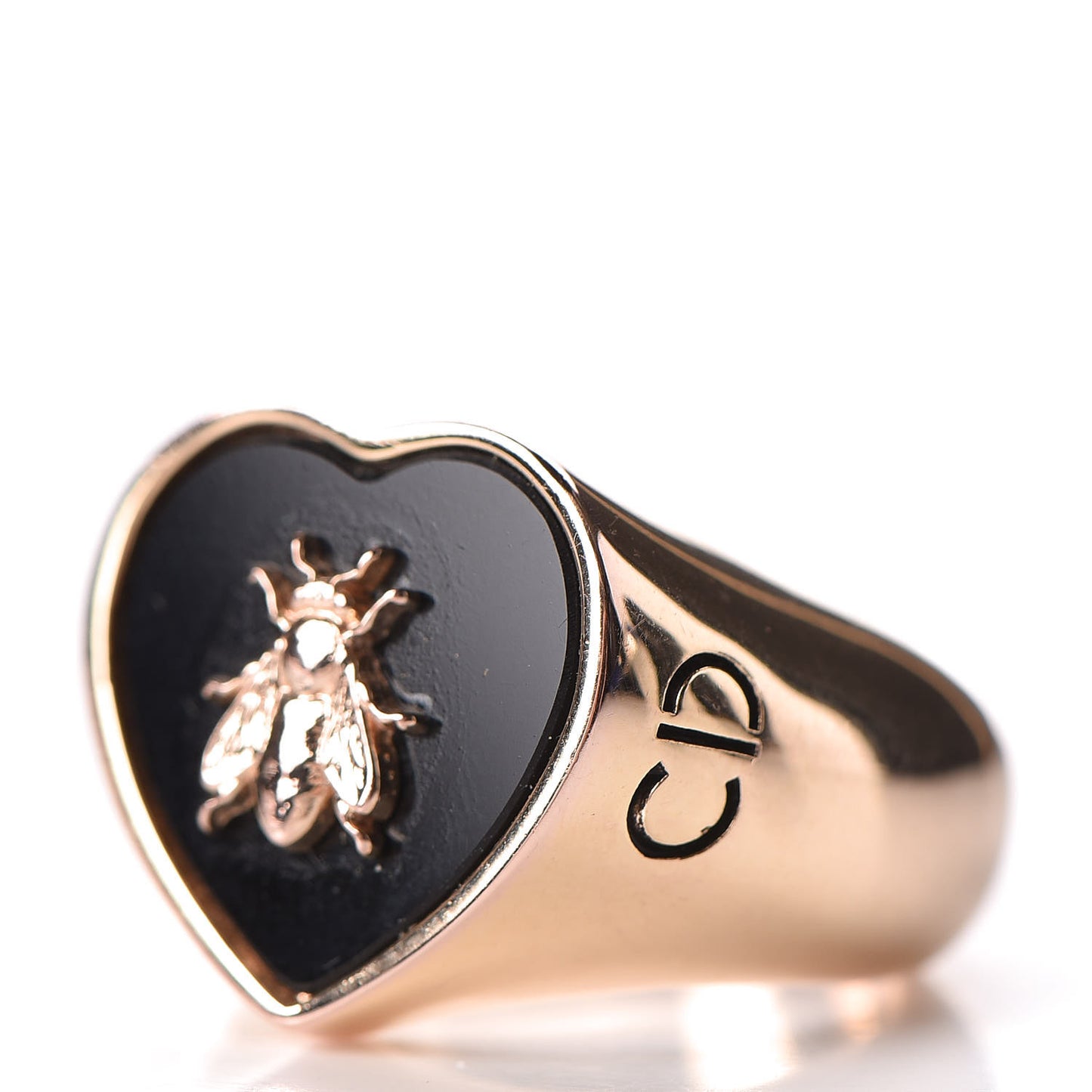 Onyx Lucky Dior Bee Signet Ring M