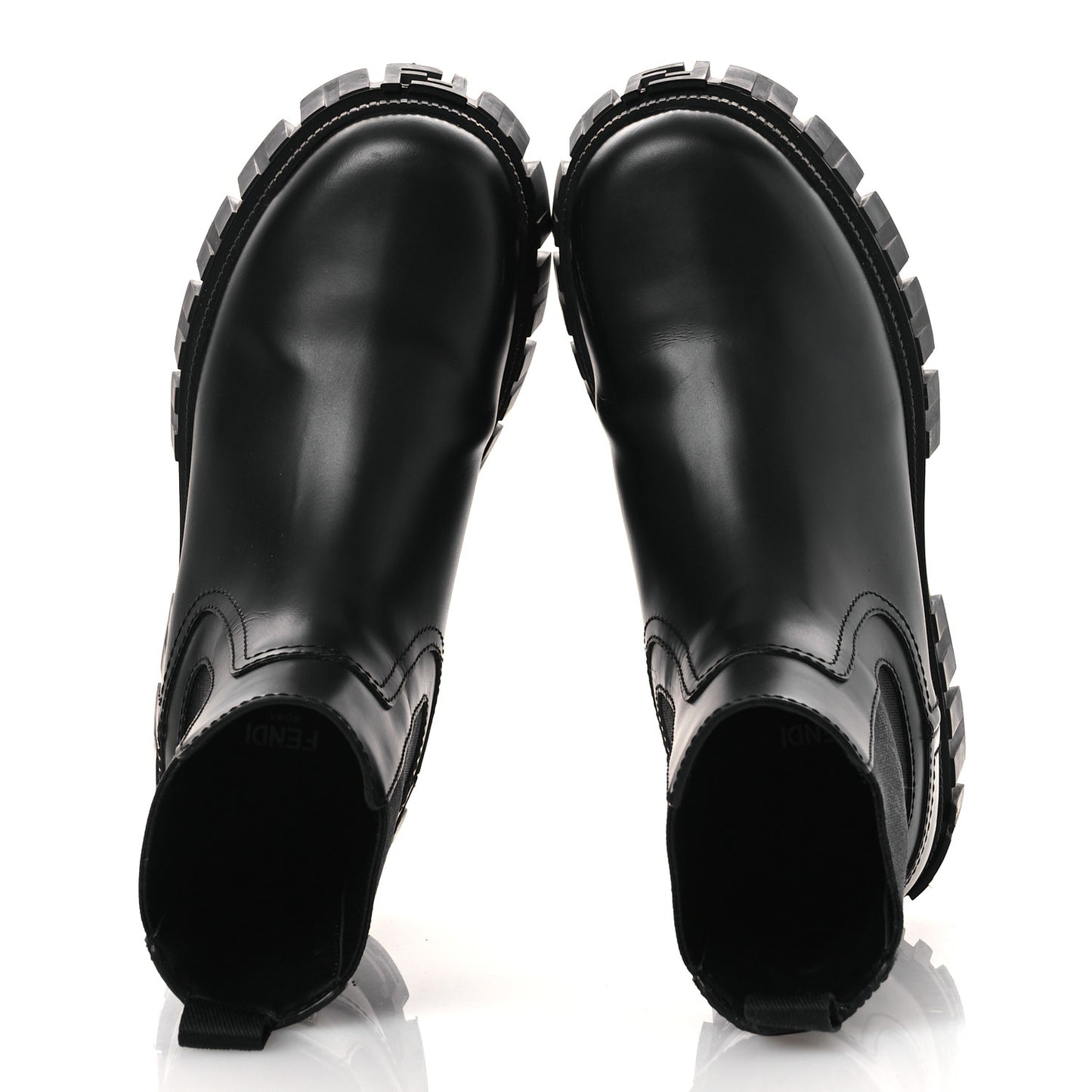 Calfskin Rubber Fendi Force Chelsea Boots 36 Black