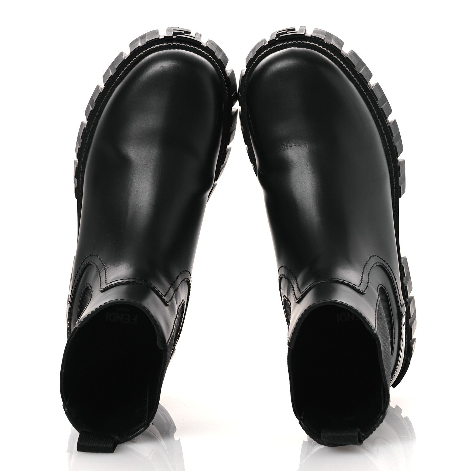 Fendi Calfskin Rubber Fendi Force Chelsea Boots 36 Black 2 of 11