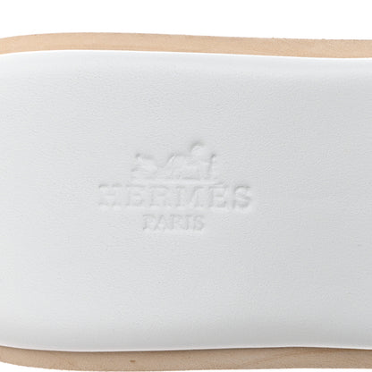 Hermes Calfskin Cork Eze 30 Sandals 40 White 7 of 9