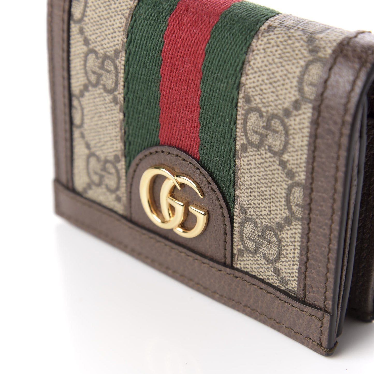 GG Supreme Monogram Web Ophidia Card Case Beige New Acero