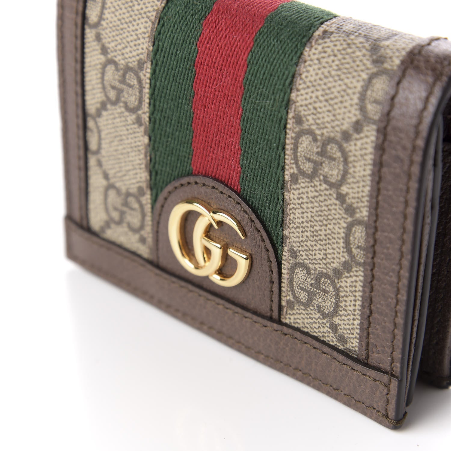 Gucci GG Supreme Monogram Web Ophidia Card Case Beige New Acero 7 of 7