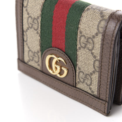Gucci GG Supreme Monogram Web Ophidia Card Case Beige New Acero 7 of 7