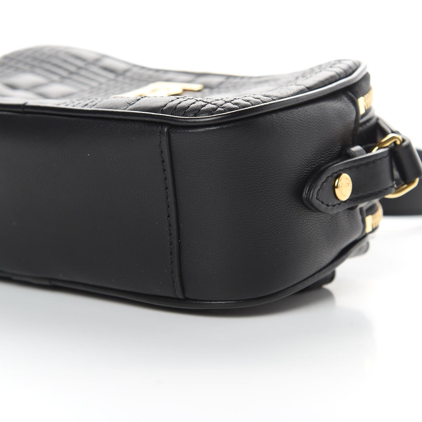 Lambskin Quilted Mini Camera Bag Black