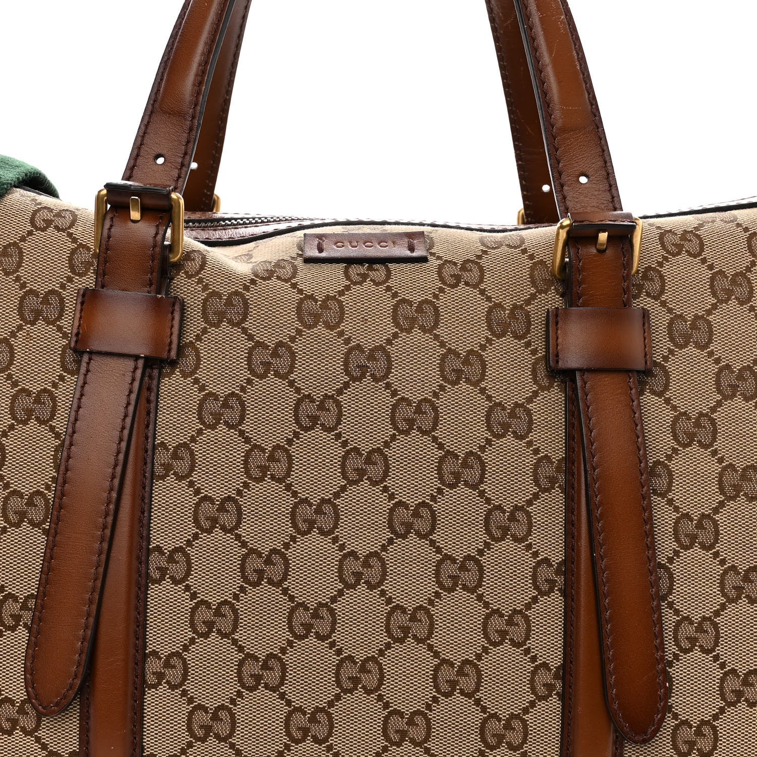 Gucci Monogram Medium Lady Web Boston Bag Beige Cuir 7 of 11