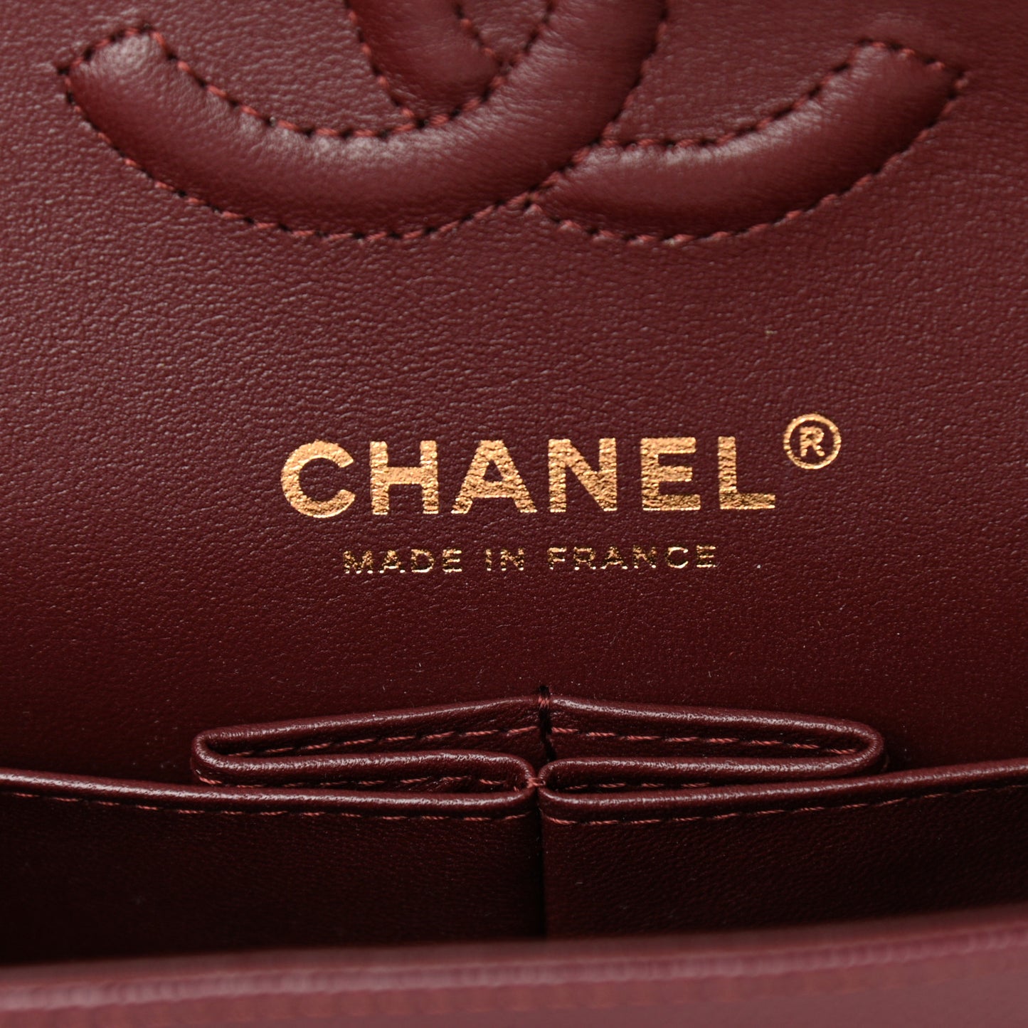 Caviar Quilted Small Double Flap Burgundy
