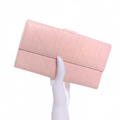 Christian Dior Leather Stitched Lady Cannage Wallet Pink 2 of 7