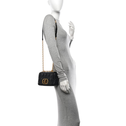 Christian Dior Calfskin Cannage Small Caro Bag Black 2 of 11