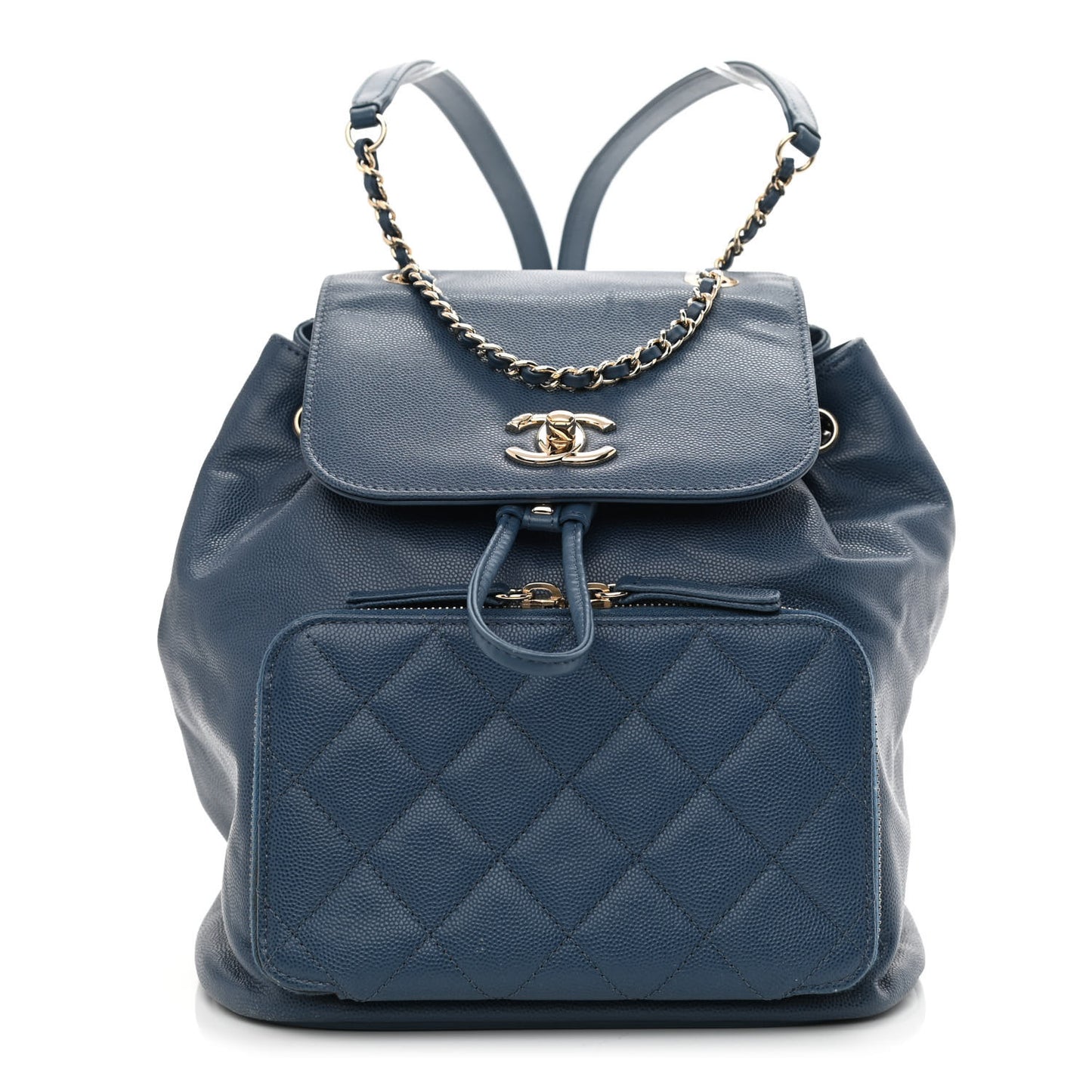 Caviar Quilted Business Affinity Backpack Blue