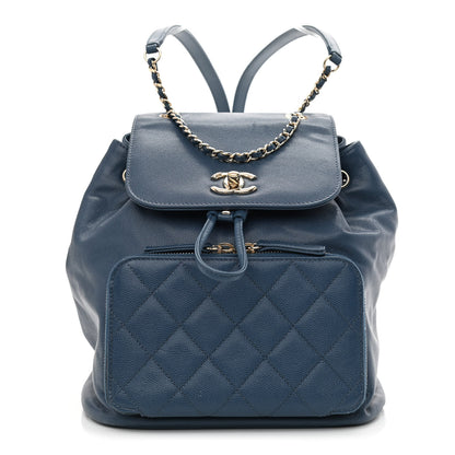Chanel Caviar Quilted Business Affinity Backpack Blue 1 of 10