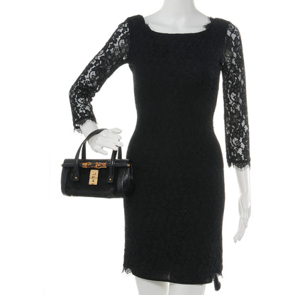 Gucci Calf Hair Calfskin Mini Bamboo Bullet Black 2 of 8