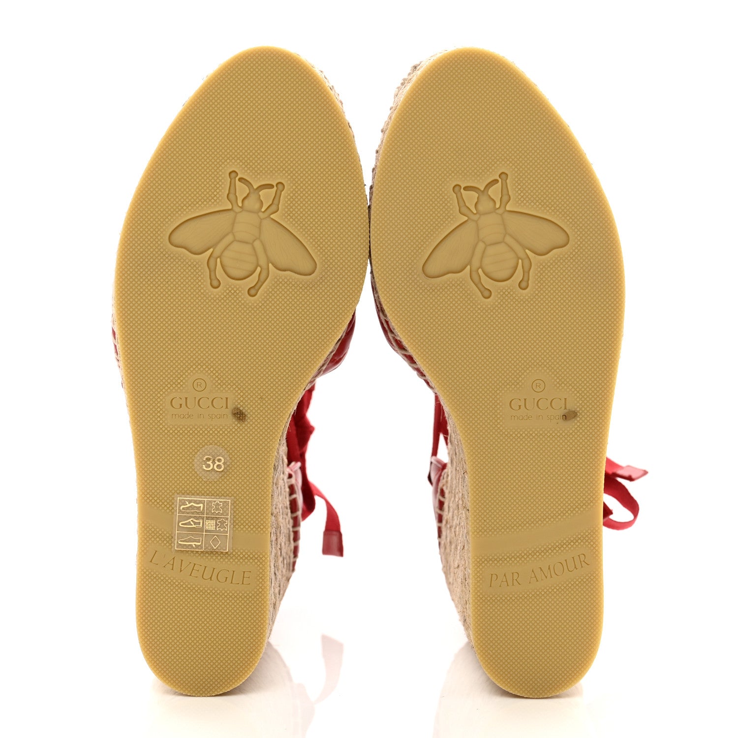 Gucci Nappa Matelasse GG Marmont Ankle Wrap Platform 35/120mm Espadrille Wedges 38 Hibiscus Red 5 of 8