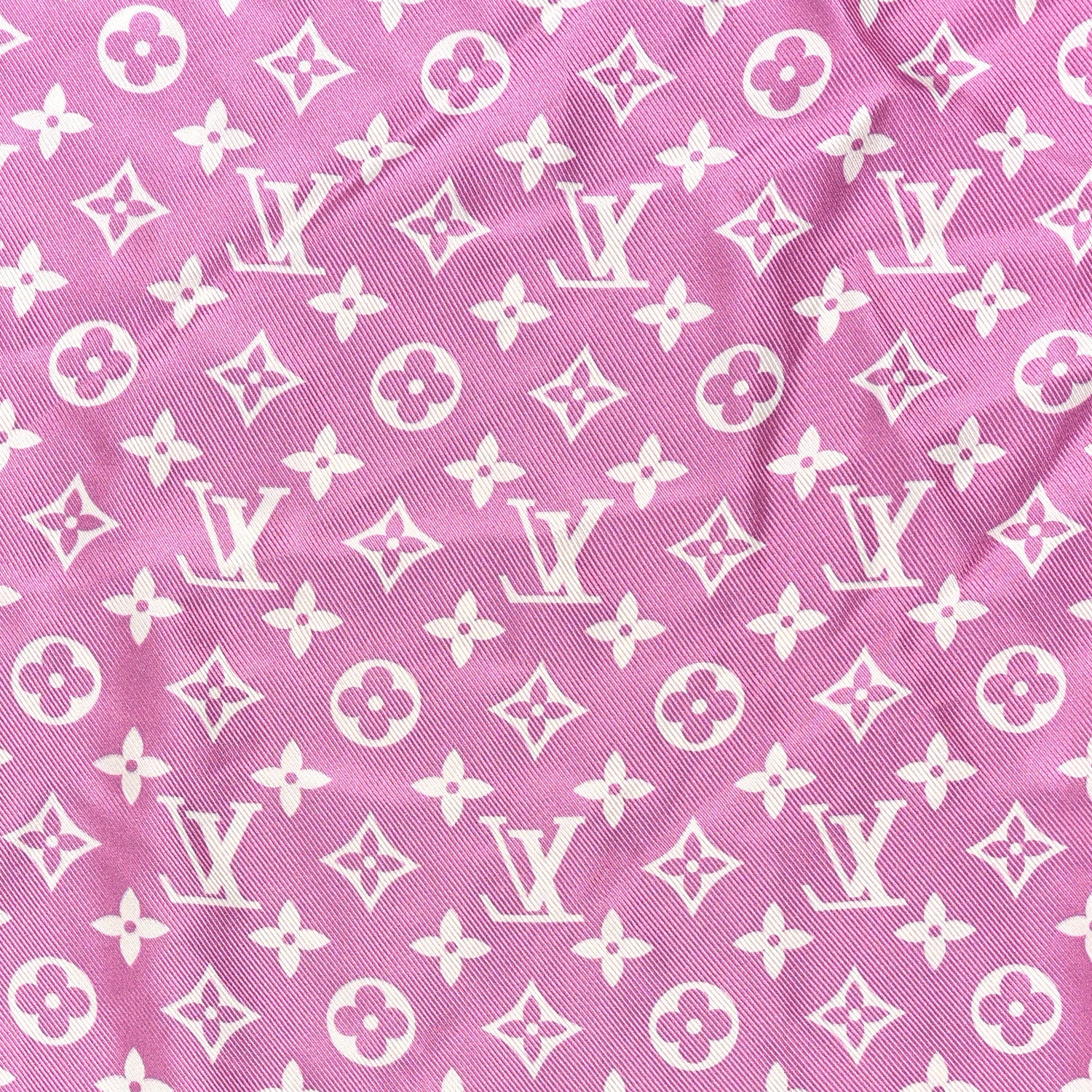 Louis Vuitton Silk Monogram Square Scarf Purple Pink 2 of 3