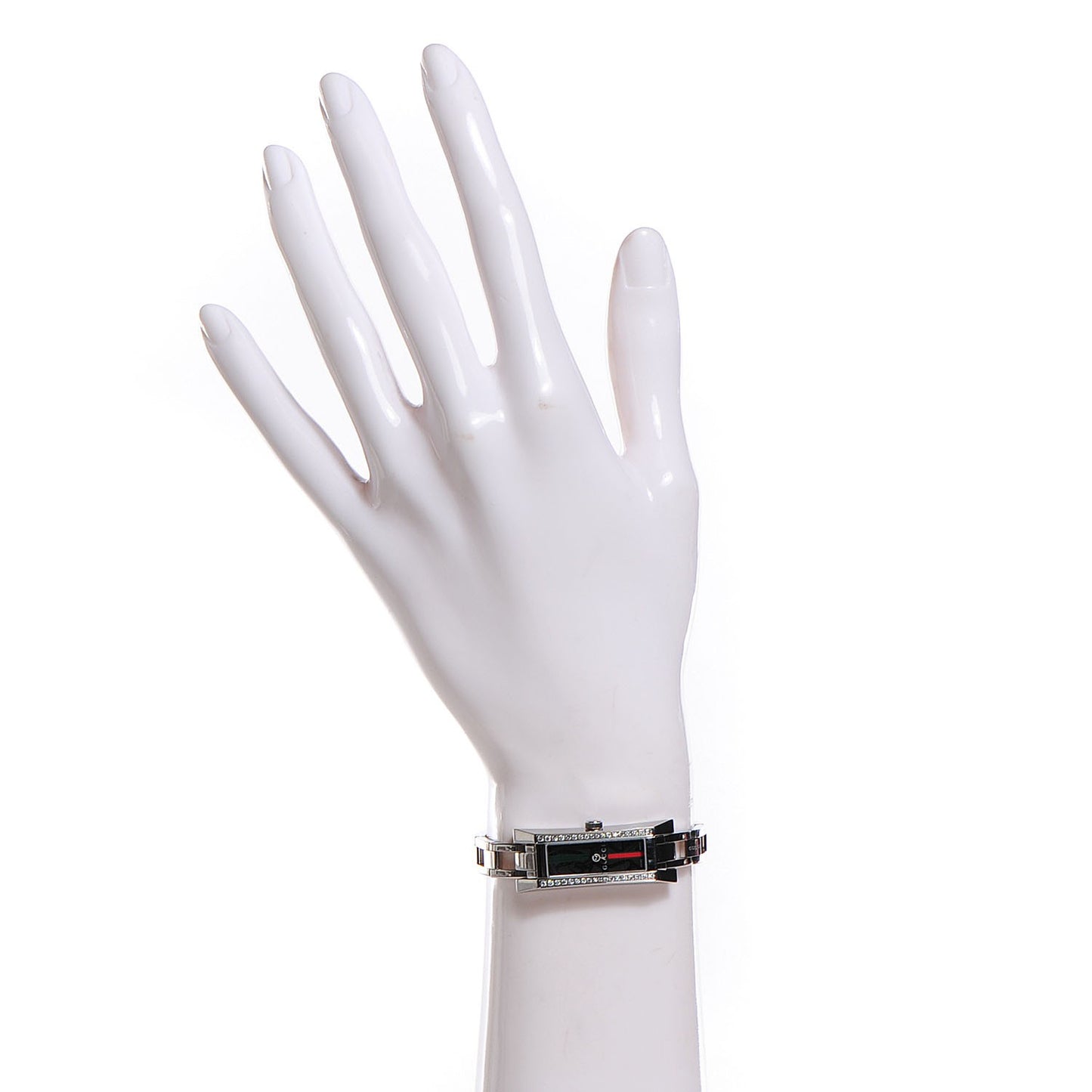 Stainless Steel Diamond 14mm G-Frame Quartz Watch Black