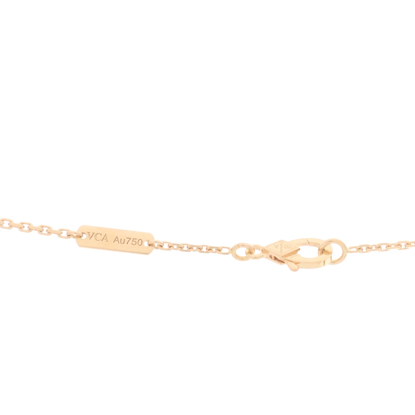 18K Rose Gold Gray Mother of Pearl Vintage Alhambra Pendant Necklace