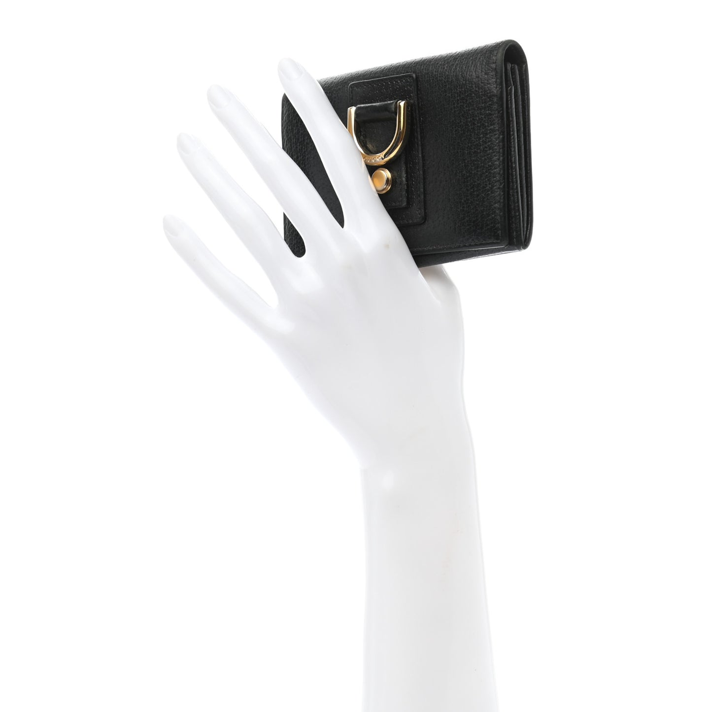 Calfskin Boar Ring Card Holder Black
