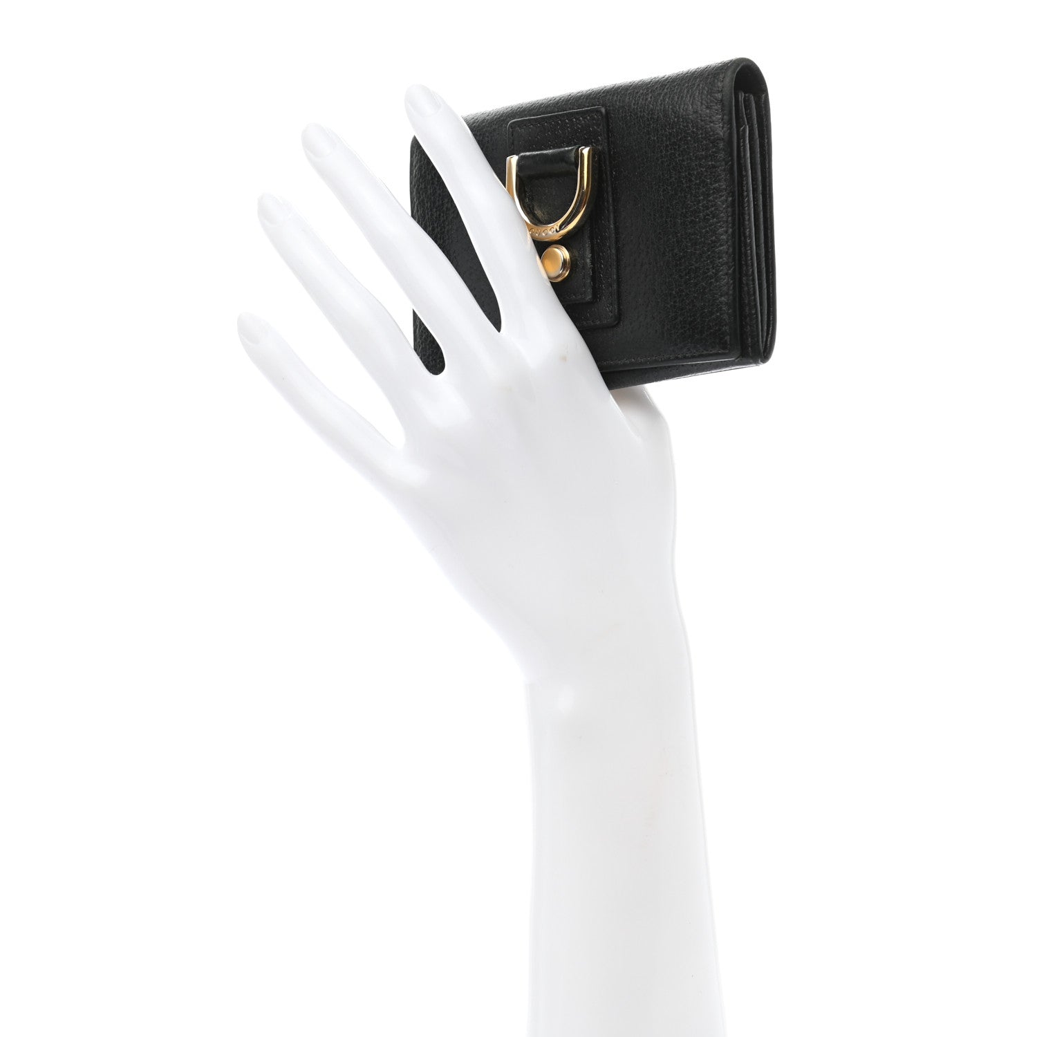 Gucci Calfskin Boar Ring Card Holder Black 2 of 10