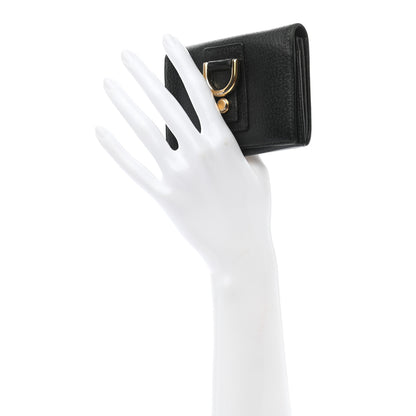Gucci Calfskin Boar Ring Card Holder Black 2 of 10