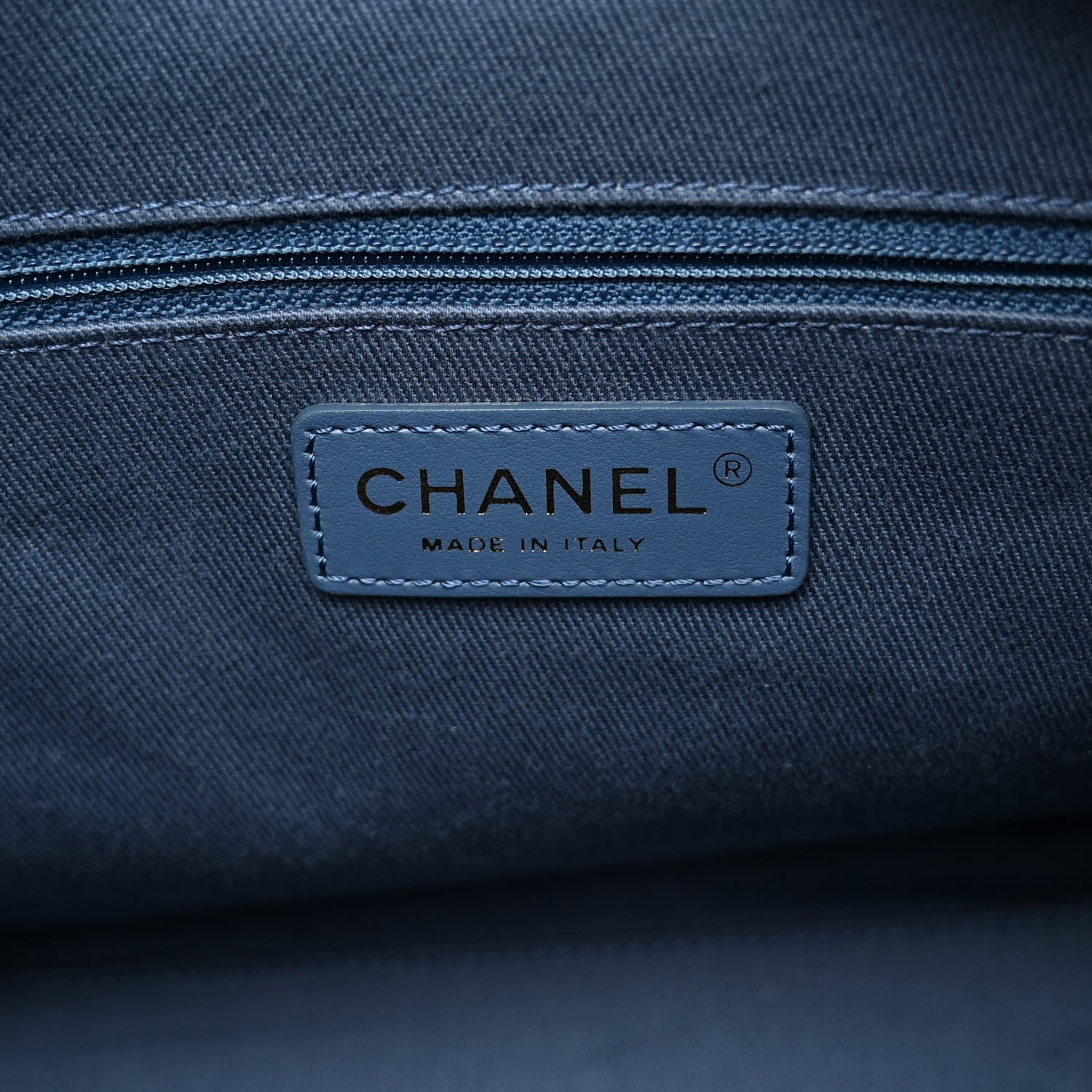 Chanel Denim Printed Destination Chenonceau Shoulder Bag Blue Black 6 of 10