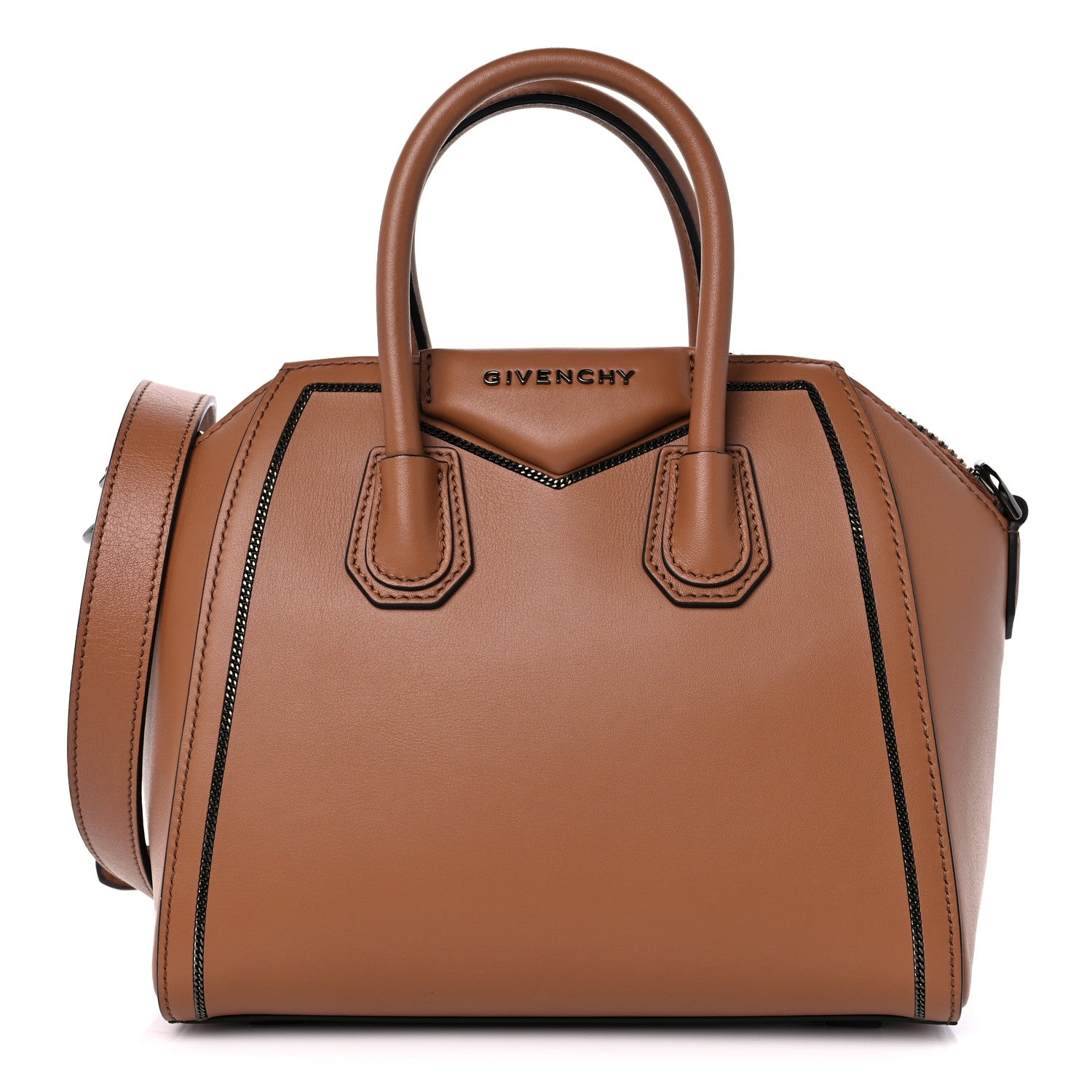 Givenchy Calfskin Chain Detail Mini Antigona Caramel 1 of 9