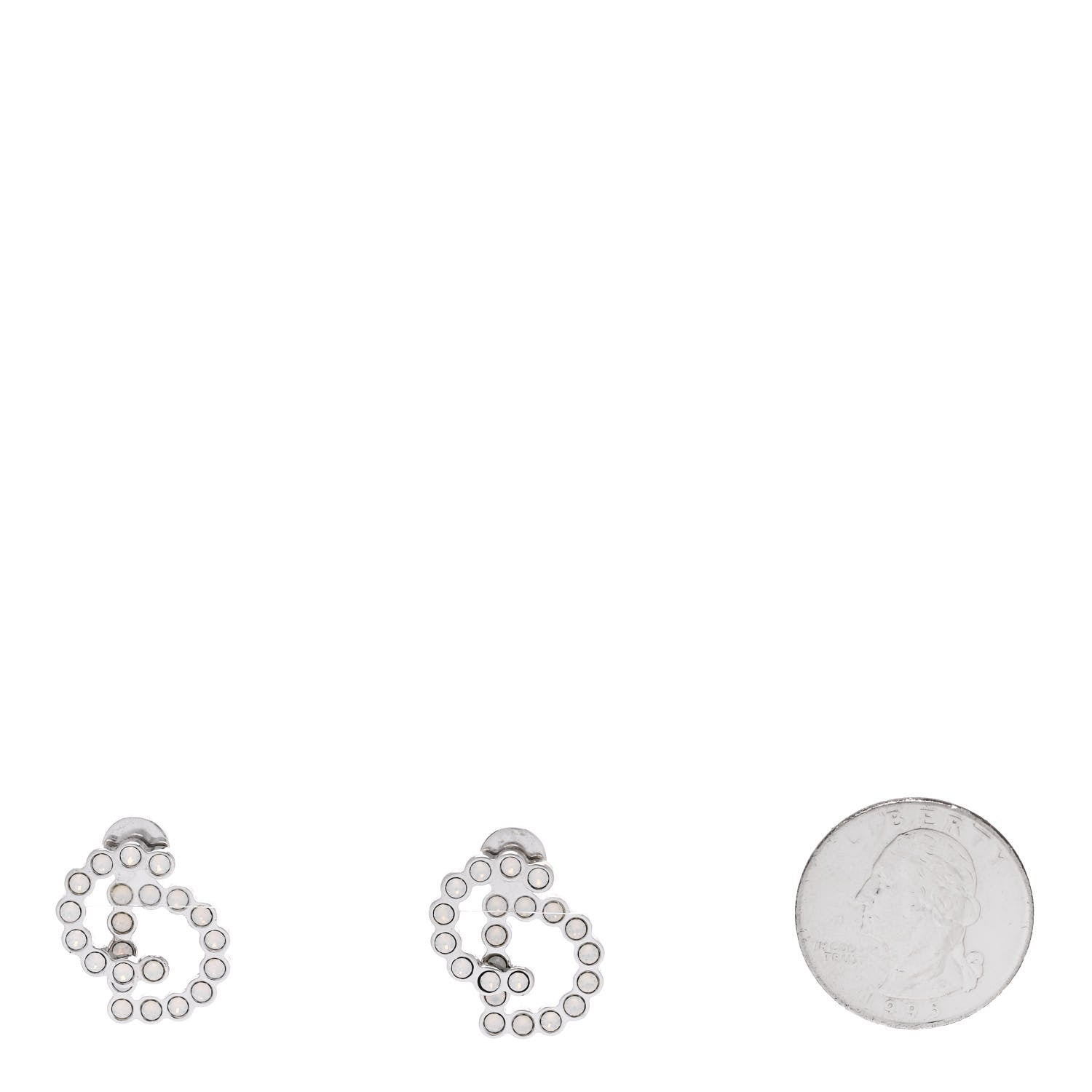 Christian Dior Crystal CD Earrings Silver 2 of 4