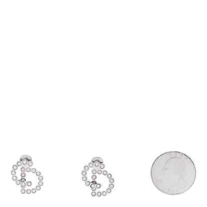 Christian Dior Crystal CD Earrings Silver 2 of 4