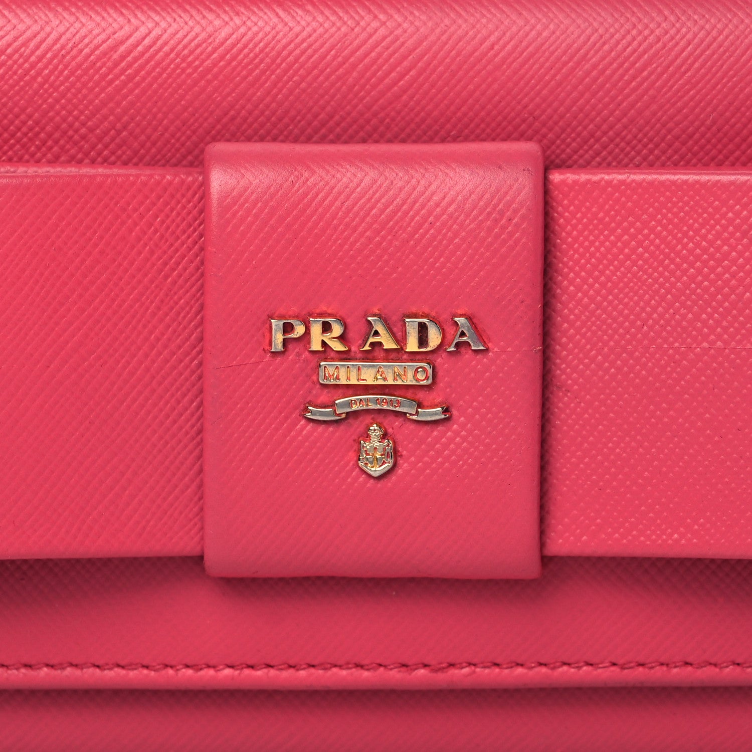 Prada Saffiano Fiocco Bow Continental Wallet Peonia 7 of 7