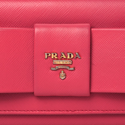 Prada Saffiano Fiocco Bow Continental Wallet Peonia 7 of 7