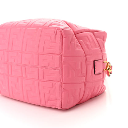 Fendi Nappa FF 1974 Embossed Small Boston Rosa Fluo 9 of 10