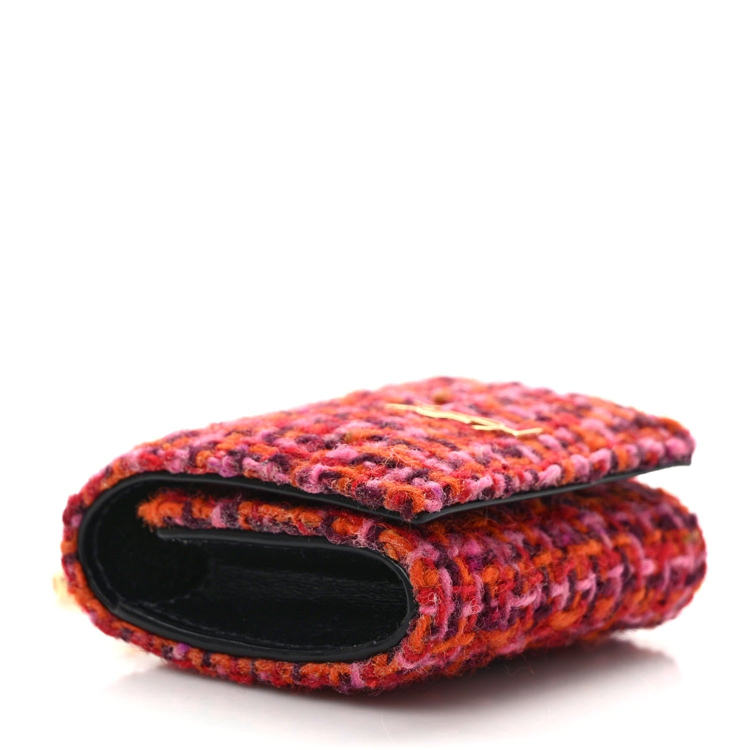 Saint Laurent Tweed Woven Quadrillage Monogram Airpods Pro Case Rose Red 4 of 7