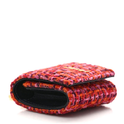 Saint Laurent Tweed Woven Quadrillage Monogram Airpods Pro Case Rose Red 4 of 7
