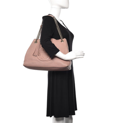 Gucci Pebbled Calfskin Medium Soho Chain Shoulder Bag Dark Cipria 2 of 24