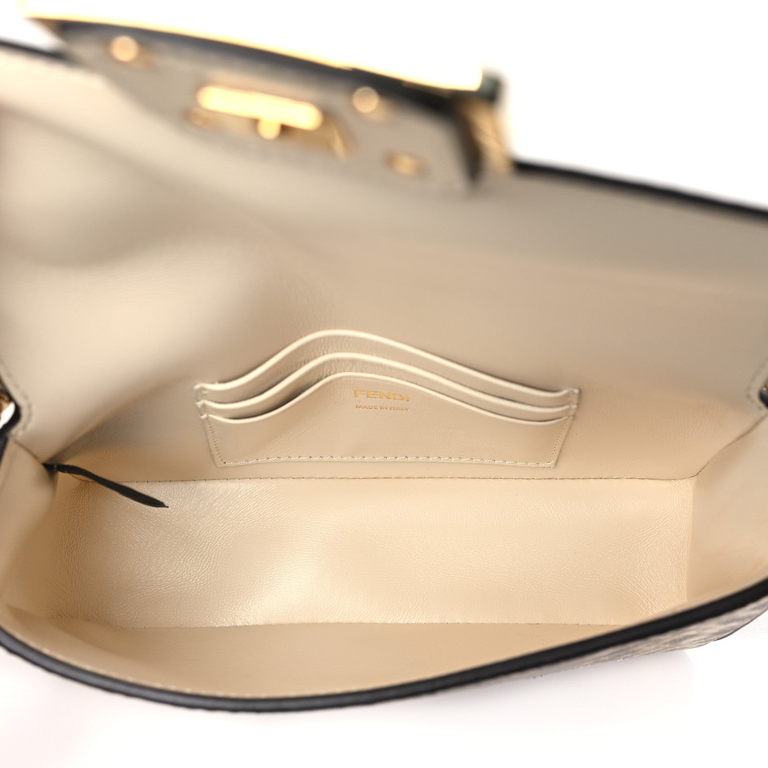 Fendi Vitello Karung Effect FF Mini Baguette Beige 5 of 11