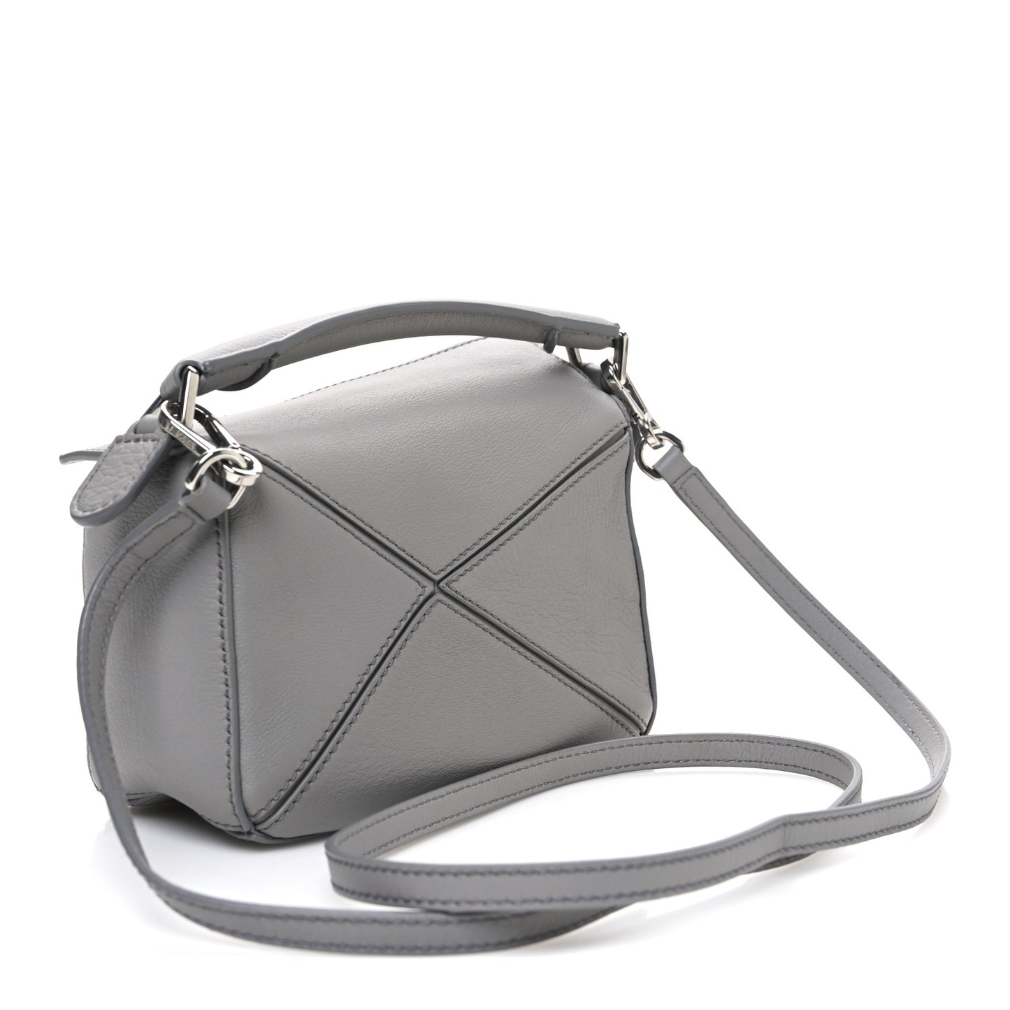 Soft Grained Calfskin Mini Puzzle Bag Pearl Grey