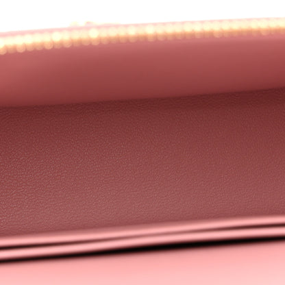 Chanel Calfskin Crocodile Embossed Crococo Top Handle Slim Vanity Case With Chain Pink 5 of 13