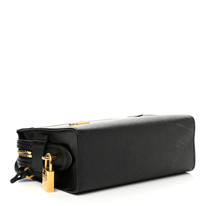 Prada Saffiano City Calfskin Esplanade Crossbody Bag Black 4 of 8