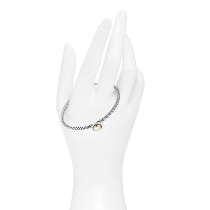 David Yurman Sterling Silver 18K Yellow Gold 3mm Chatelaine Bracelet 2 of 4