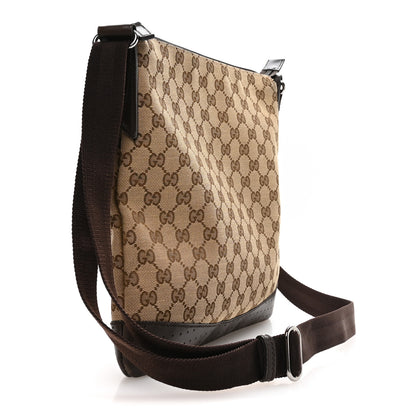 Gucci Monogram Calfskin Perforated Medium Flat Messenger Bag Dark Brown 2 of 9