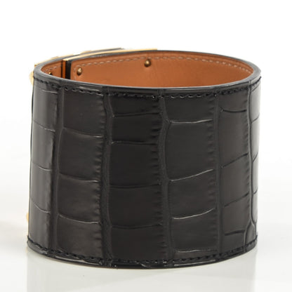 Hermes Matte Alligator Extreme Bracelet S Black 3 of 8
