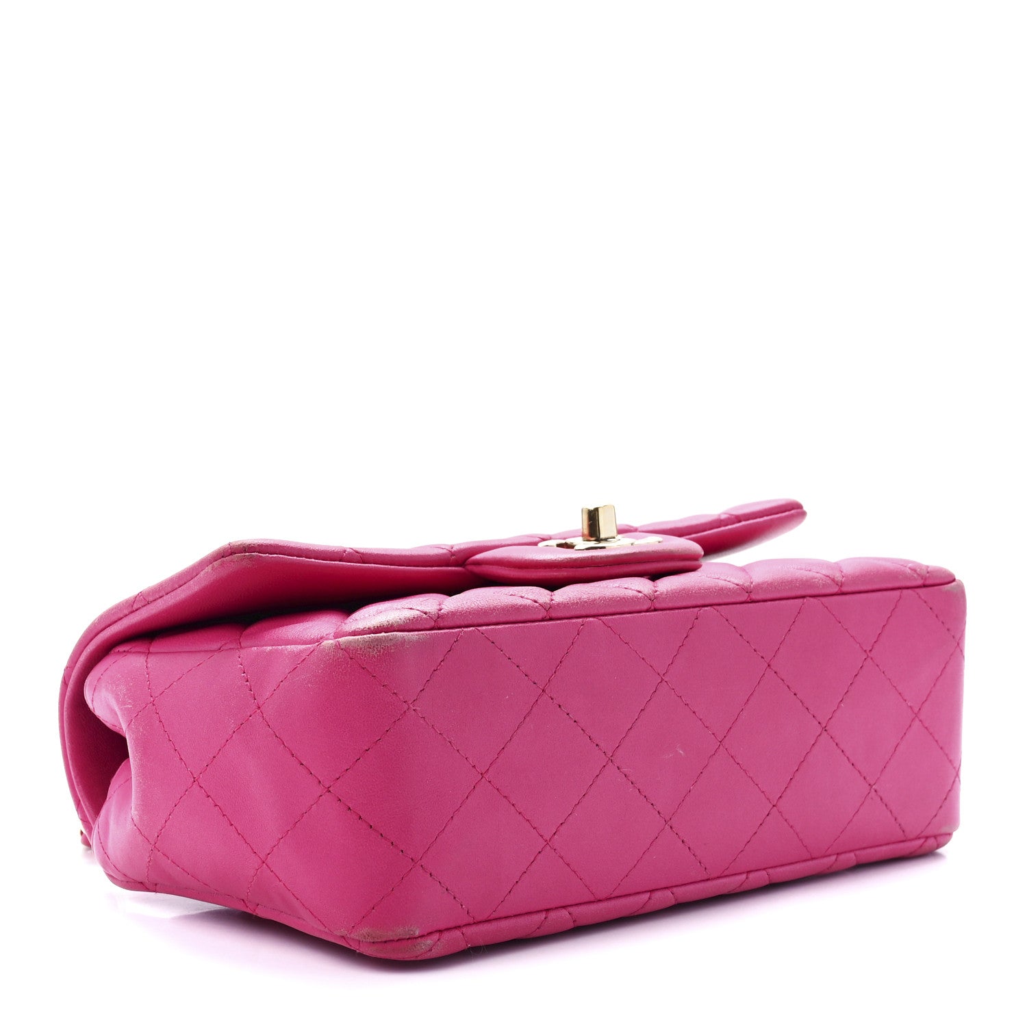 Chanel Lambskin Quilted Mini Rectangular Flap Fuchsia 4 of 13