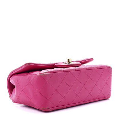 Chanel Lambskin Quilted Mini Rectangular Flap Fuchsia 4 of 13